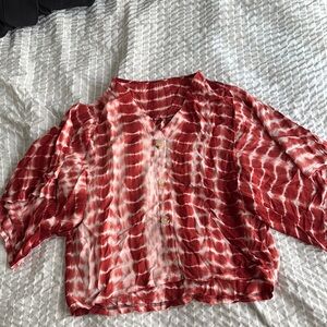 Red Tie-Dye Women's Top